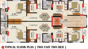 Typical Floor Plan (Two unit two bed)